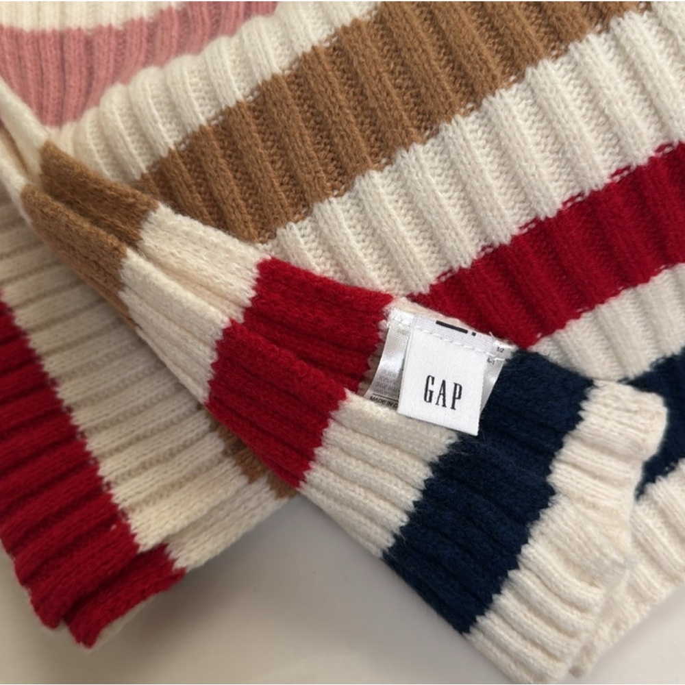 GAP NWOT CashSoft Multicolor Stripe Scarf, Hat, and Gloves - Picture 4 of 10